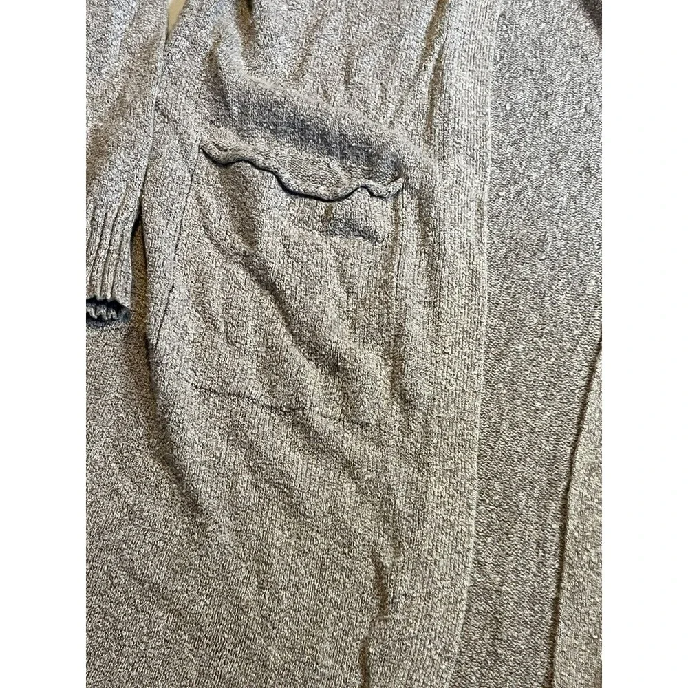 LEITH WOMENS LONG LINE CARDIGAN SWEATER‎ SIZE SMALL POCKETS COTTON Flawed
